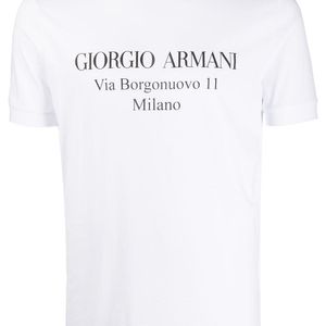 メンズ Giorgio Armani ロゴ Tシャツ ホワイト