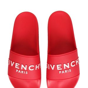 Givenchy Red Slide Sandals With Logo