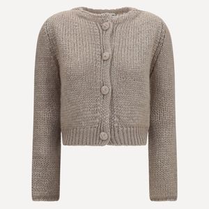 Forte_forte Natural Forte_Forte Chunky Knit Cardigan With Buttons