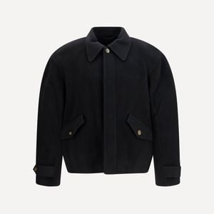 Séfr Black Wool Button Jacket for men