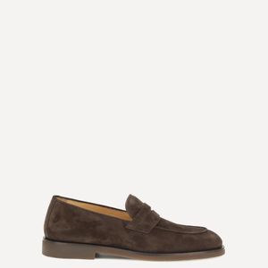 Brunello Cucinelli Brown Loafers Suede Leather for men
