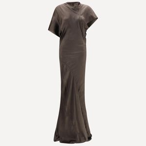 Rick Owens Brown Seb Dress With Pull-On Styling