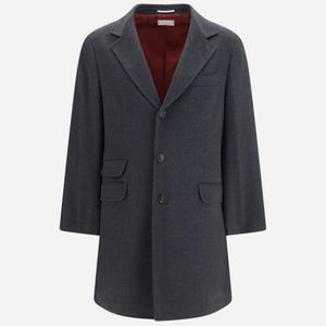 Brunello Cucinelli Blue Cashmere Coat for men