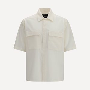 Laminar White Oversize Bowling Shirt for men