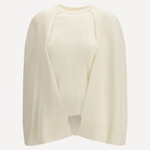 Totême  White Cashmere Poncho Sweater