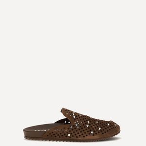 Pedro Garcia Brown Braidy Mules Chestnut Castoro-Greige