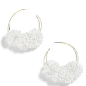 BaubleBar White Sanchia Hoop Earrings