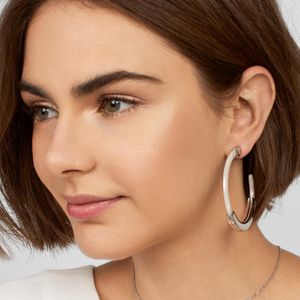 BaubleBar Metallic Tassiana Resin Hoop Earrings