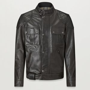 Belstaff Black Men's Brooklands Motorcycle Jacket Hand Waxed Leather for men