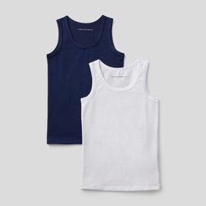 Dos Camisetas De Tirantes De Algodón Elástico Benetton de color Azul