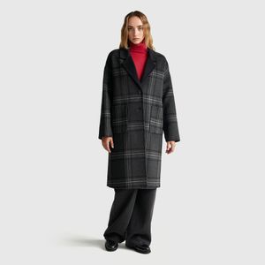 Benetton Black Benetton, Reversible Wool Blend Coat