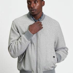 Ben Sherman Wool Melange Bomber In Grey for men