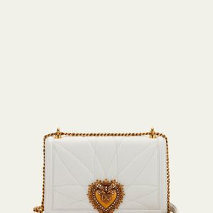 Dolce & Gabbana Devotion スモール キルトレザーバッグ ホワイト