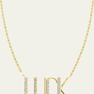 Lana Jewelry Natural Gold Personalized Four-letter Pendant Necklace W/ Diamonds