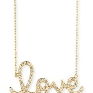 Sydney Evan Metallic Large 14k Yellow Gold & Diamond Love Necklace