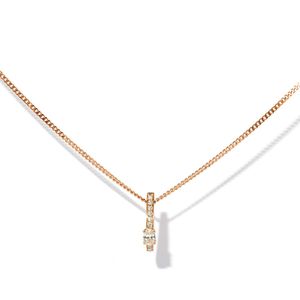 Repossi Metallic One-row Pendant Necklace With Diamonds In 18k Rose Gold