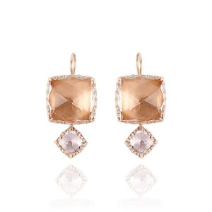 Larkspur & Hawk Pink Sadie Matched Double Drop Cushion Earrings