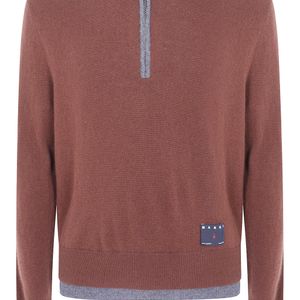 Marni Brown Polo Neck Cashmere Sweater for men