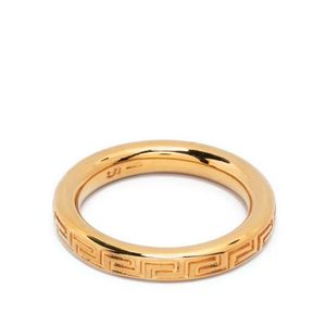 Versace Metallic Greek Key Band Ring
