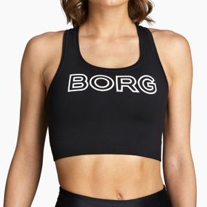 Björn Borg Shelby Medium Support Sport Top Black Beauty in het Zwart