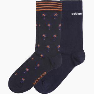 Björn Borg Palms Socks 2-pack Peacoat in het Blauw voor heren