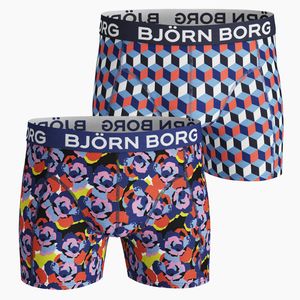 Björn Borg Camo Rose & Geo Tile Cotton Stretch Shorts 2-pack Surf The Web in het Blauw voor heren