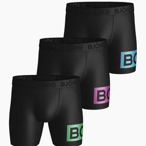 Björn Borg Radiate Performance Shorts 3-pack Black Green in het Zwart voor heren