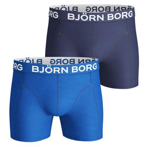 Björn Borg Solid Cotton Stretch Shorts 2-pack Skydiver in het Blauw voor heren