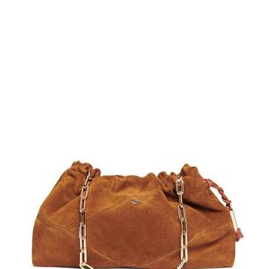 Ba&sh Brown June Small Suede Clutch