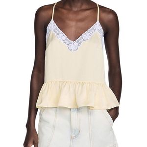 Sandro Natural Ruffled Top