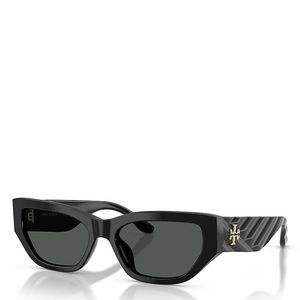 Tory Burch Black Rectangular Sunglasses, 55Mm