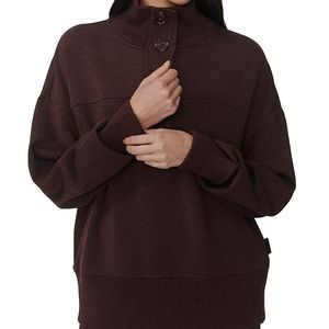 Varley Red Bronya Button Placket Sweatshirt