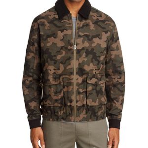 Zanerobe Green Camouflage Sherpa-collar Jacket for men
