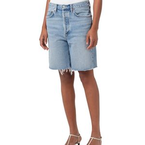 Agolde Blue 90's Mid Rise Loose Shorts