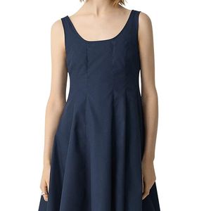 Theory Blue Sleeveless Poplin Mini Dress
