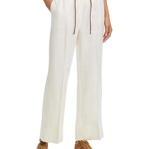 Herno White Linen Drawstring Pants