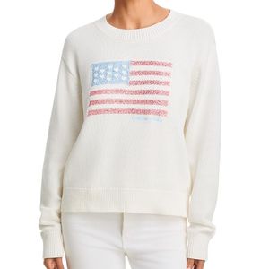 LoveShackFancy White Ty Cotton Pullover Sweater