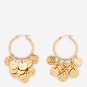 Boden Metallic Hammered Teardrop Hoops