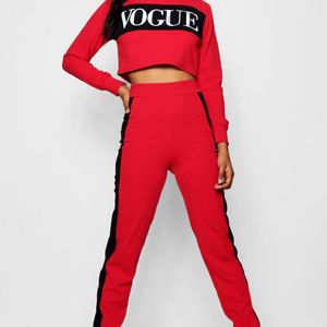 Boohoo Rot Womens Venus Trainingsanzug Im Farbblock-Design