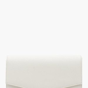 Pochette Enveloppe En Pu Grainé Et Chaîne Boohoo en coloris Blanc