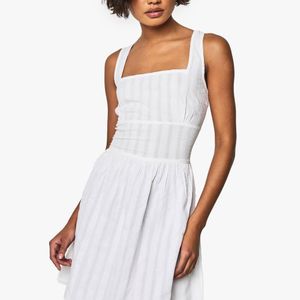 Boohoo White Tall Stripe Seersucker Mini Dress