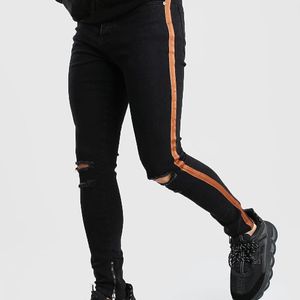 Super Skinny Ripped Knee Jeans With Tape BoohooMAN pour homme en coloris Noir