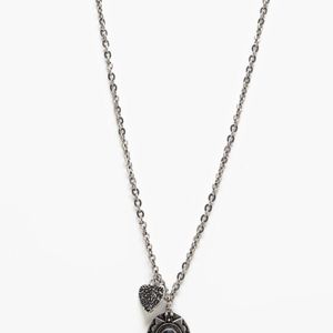 BoohooMAN Metallic Double Pendant Necklace for men