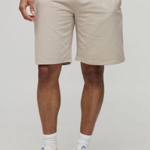 BoohooMAN Natural Lightweight Basic Oversized Mid Length Short for men
