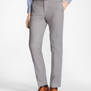 Brooks Brothers Grey Milano Fit Piece-dyed Supima Cotton Stretch Chinos for men