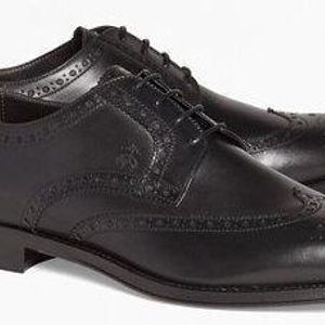 Brooks Brothers Black 1818 Footwear Leather Wingtips Shoes for men