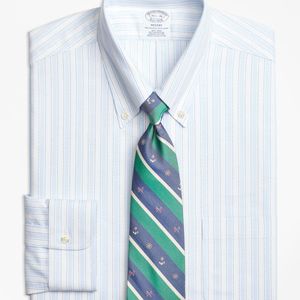 Brooks Brothers Blue Brookscool® Regent Fitted Dress Shirt, Non-iron Music Stripe for men