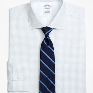 Brooks Brothers White Non-iron Regent Fit Graph Check Dress Shirt for men
