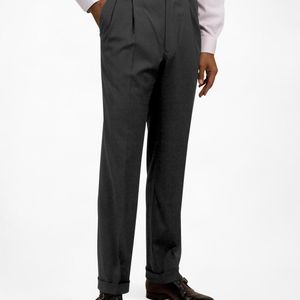 Brooks Brothers Grey Pleat-front Suiting Essential Trousers for men