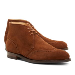 Brooks Brothers Brown Peal & Co. Suede Wingtip Boots for men
